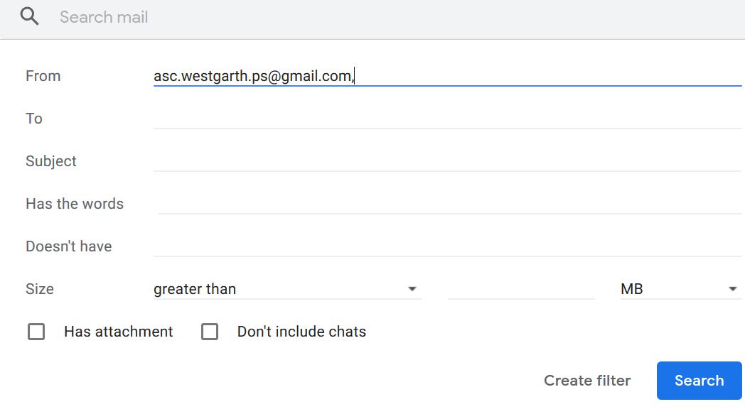 GMail Filters Step 2